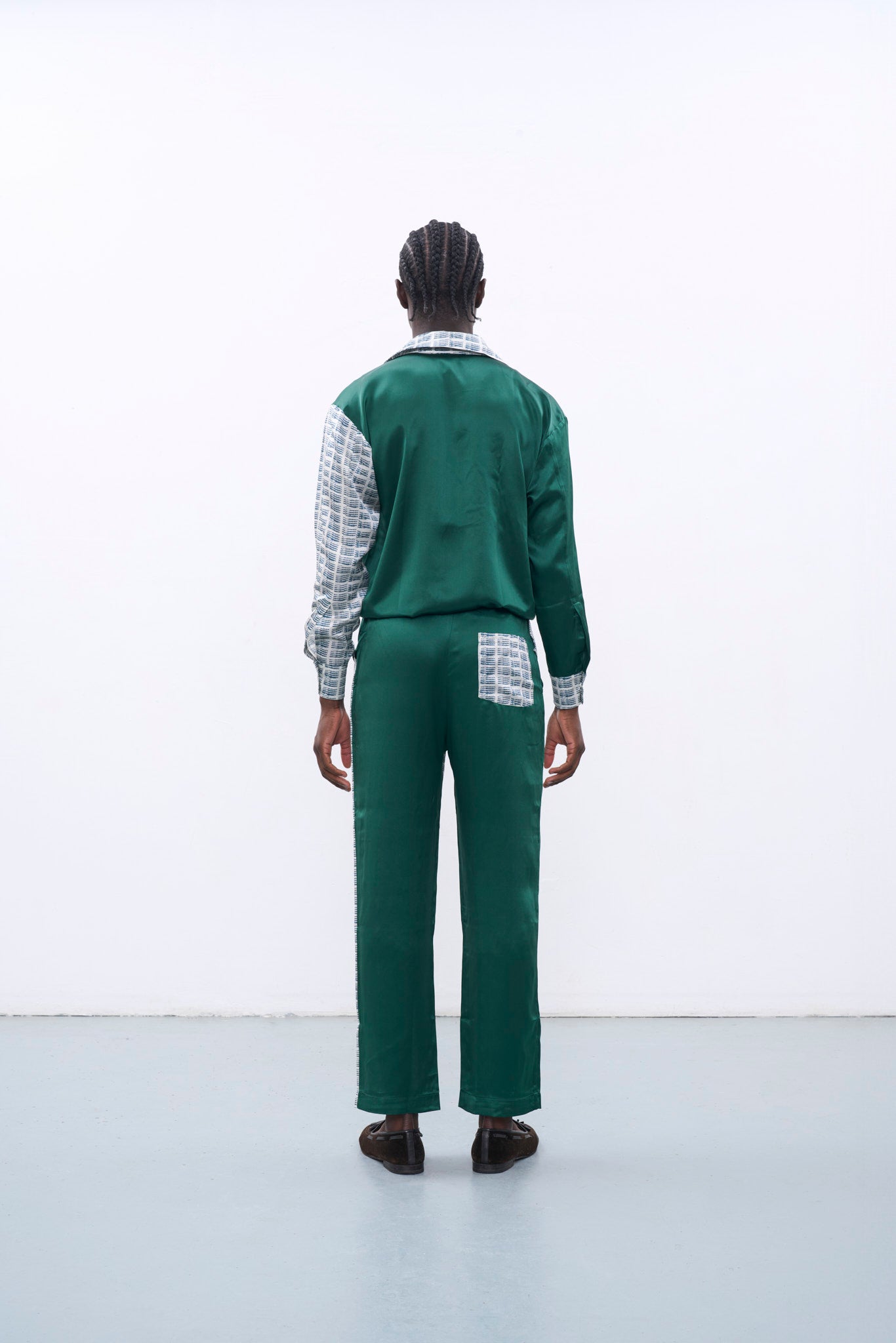 RICO BLUE & GREEN SILK PANTS
