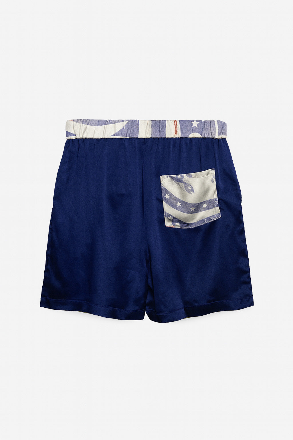 FEROZ BLUE SILK SHORTS