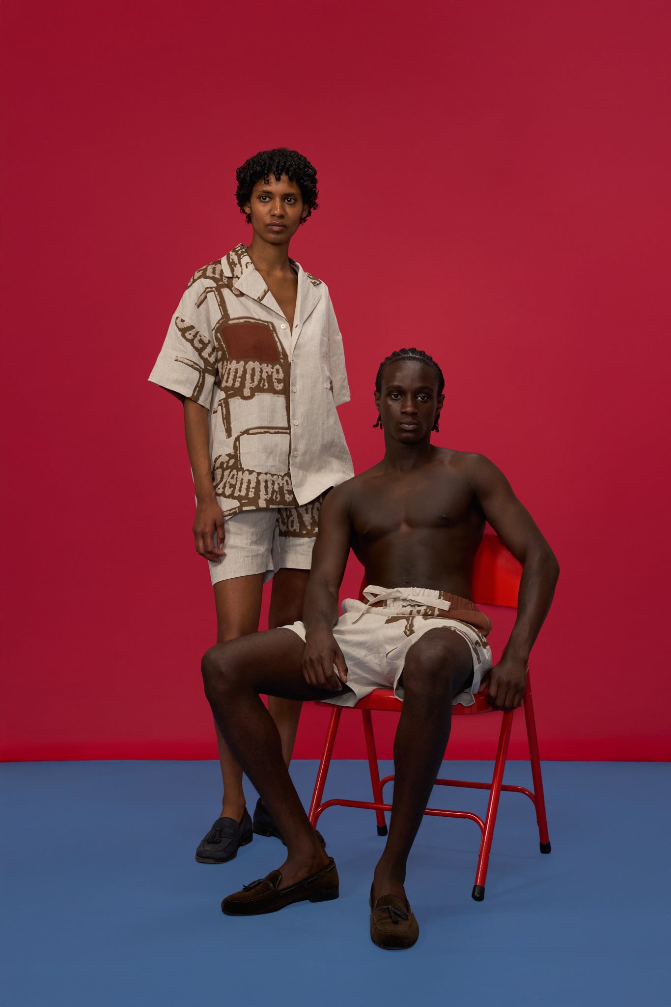 SUAVE RED & CREAM SHORT SLEEVE SHIRT