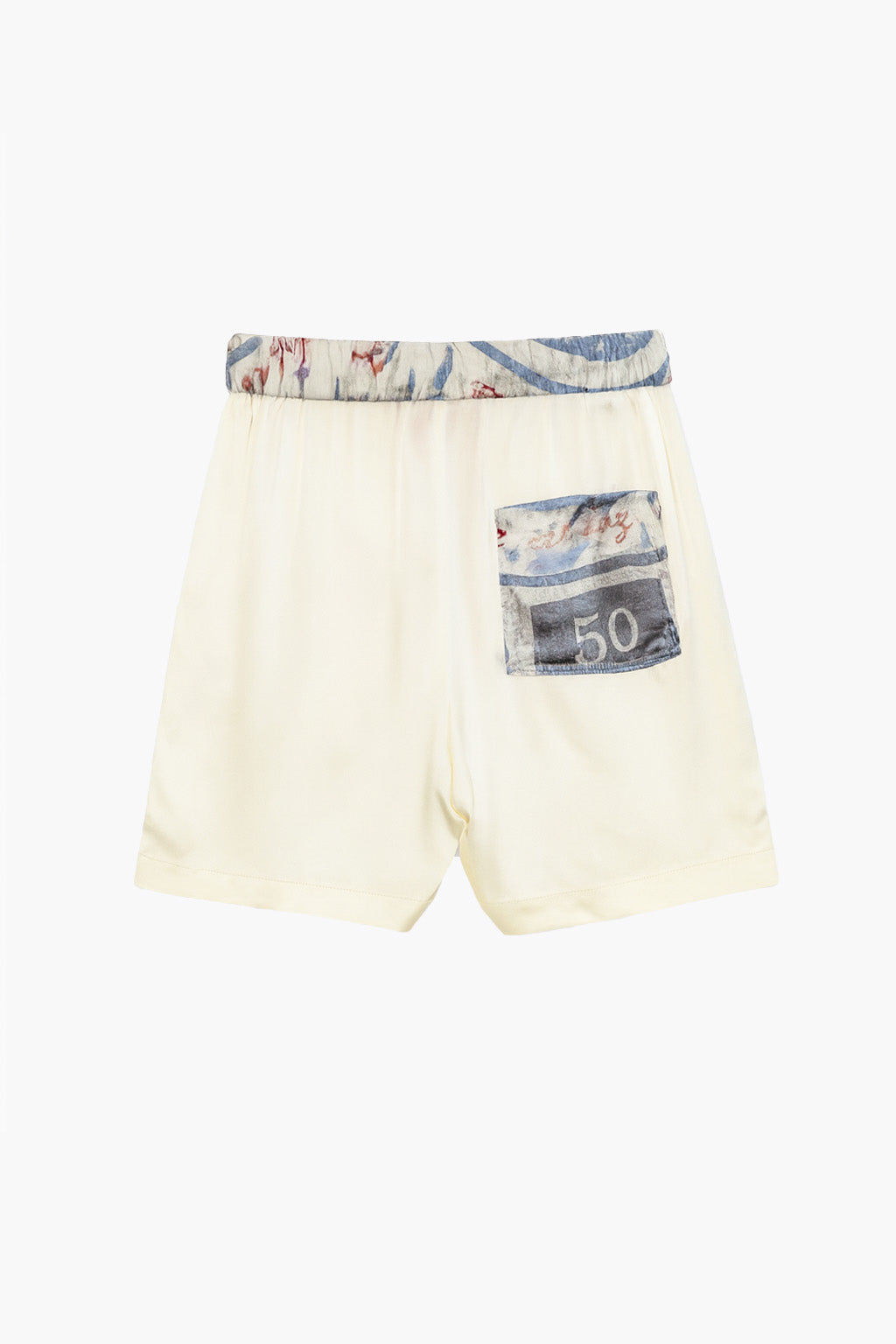 FEROZ WHITE SILK SHORTS