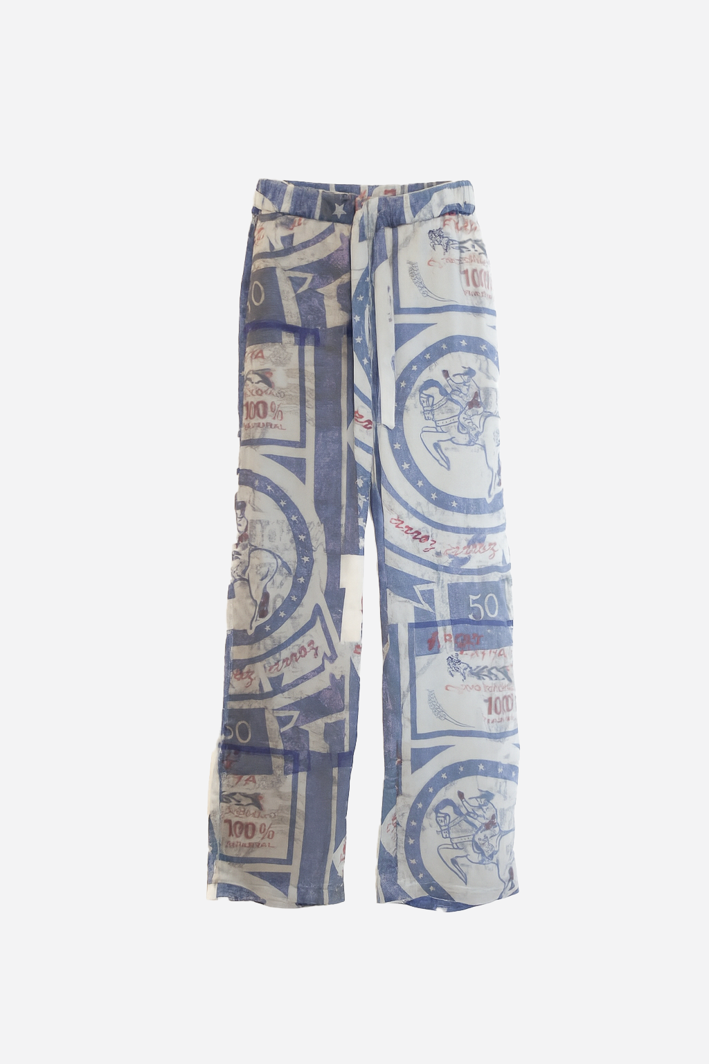 FEROZ FULL PRINT SILK PANTS