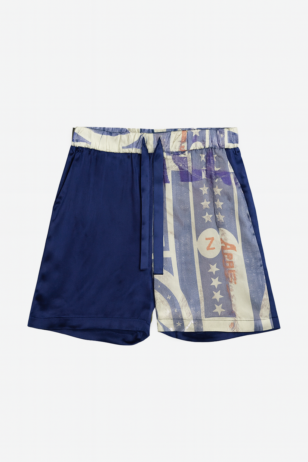 FEROZ BLUE SILK SHORTS