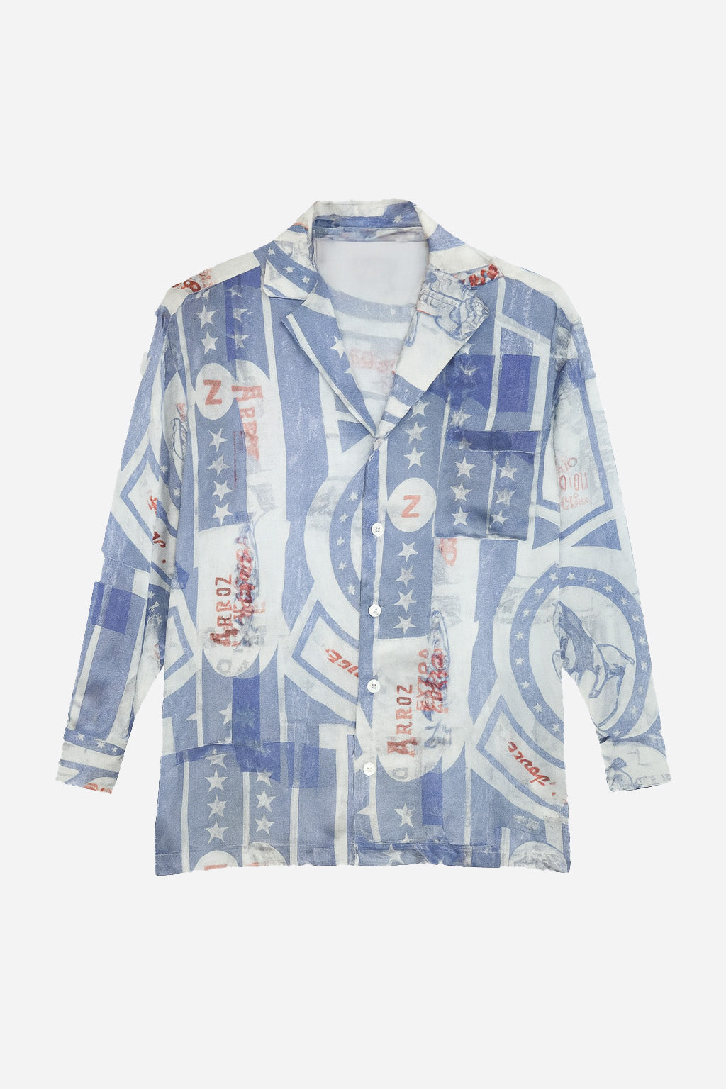 FEROZ FULL PRINT SILK LONG SLEEVE SHIRT