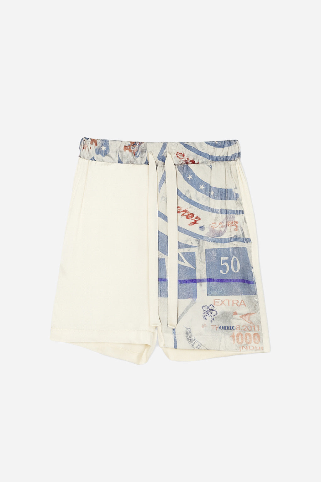 FEROZ WHITE SILK SHORTS
