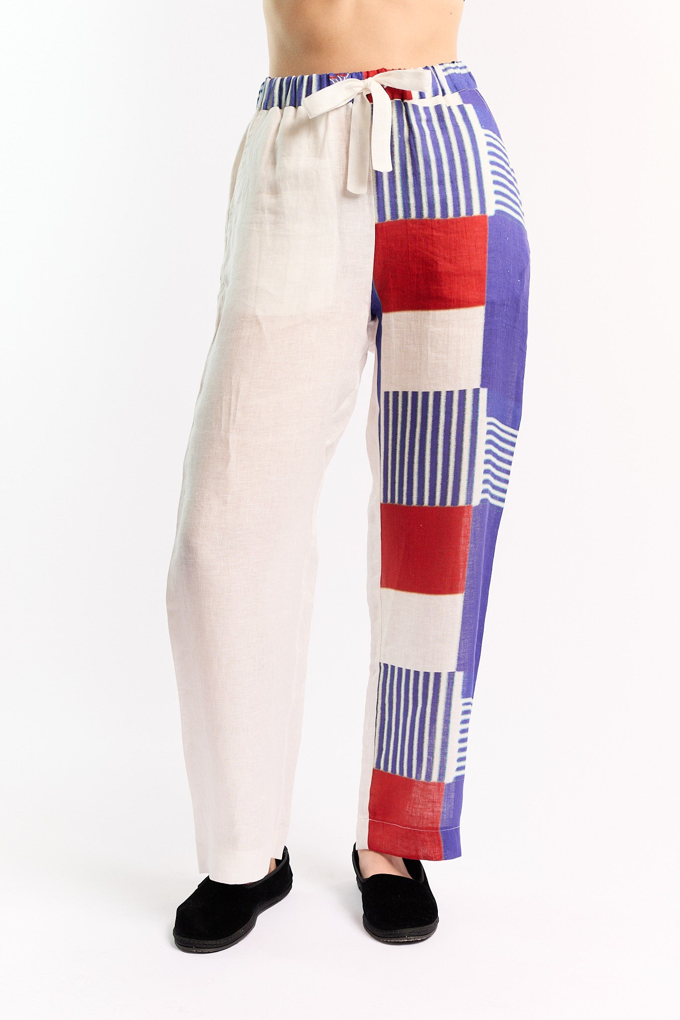 RED & BLUE CASSERITA LINEN PANTS