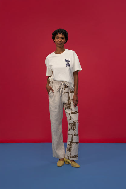 SUAVE CREAM & BROWN PANTS