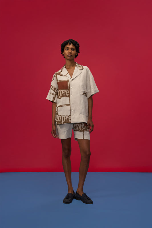 SUAVE RED & CREAM SHORT SLEEVE SHIRT