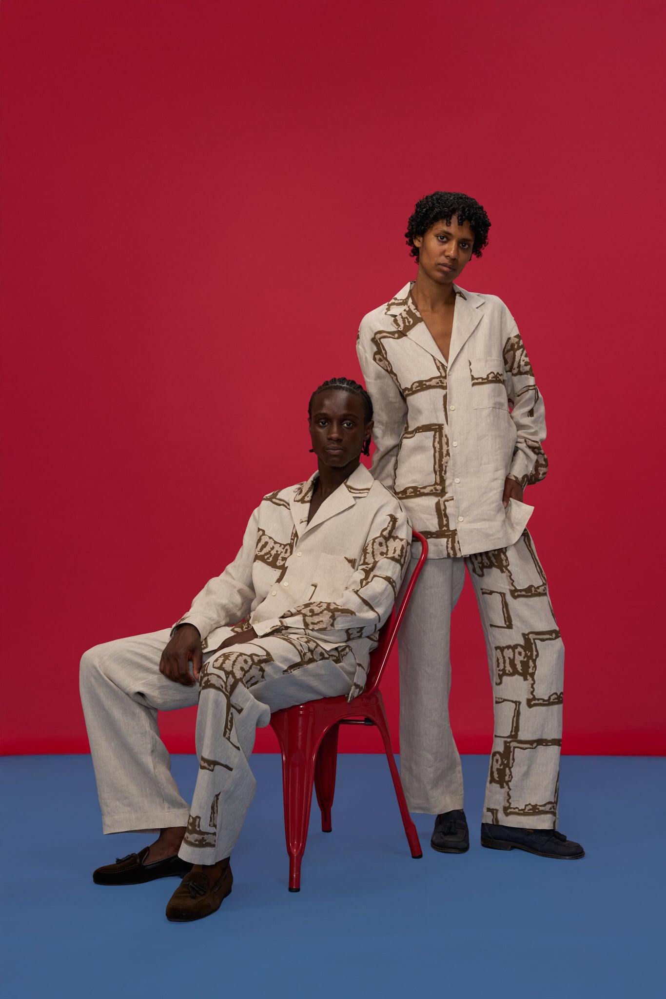 SUAVE CREAM & BROWN PANTS