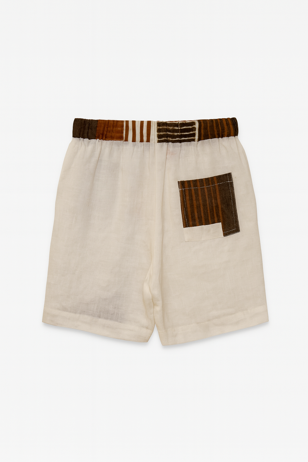 BROWN & ORANGE CASSERITA LINEN SHORTS