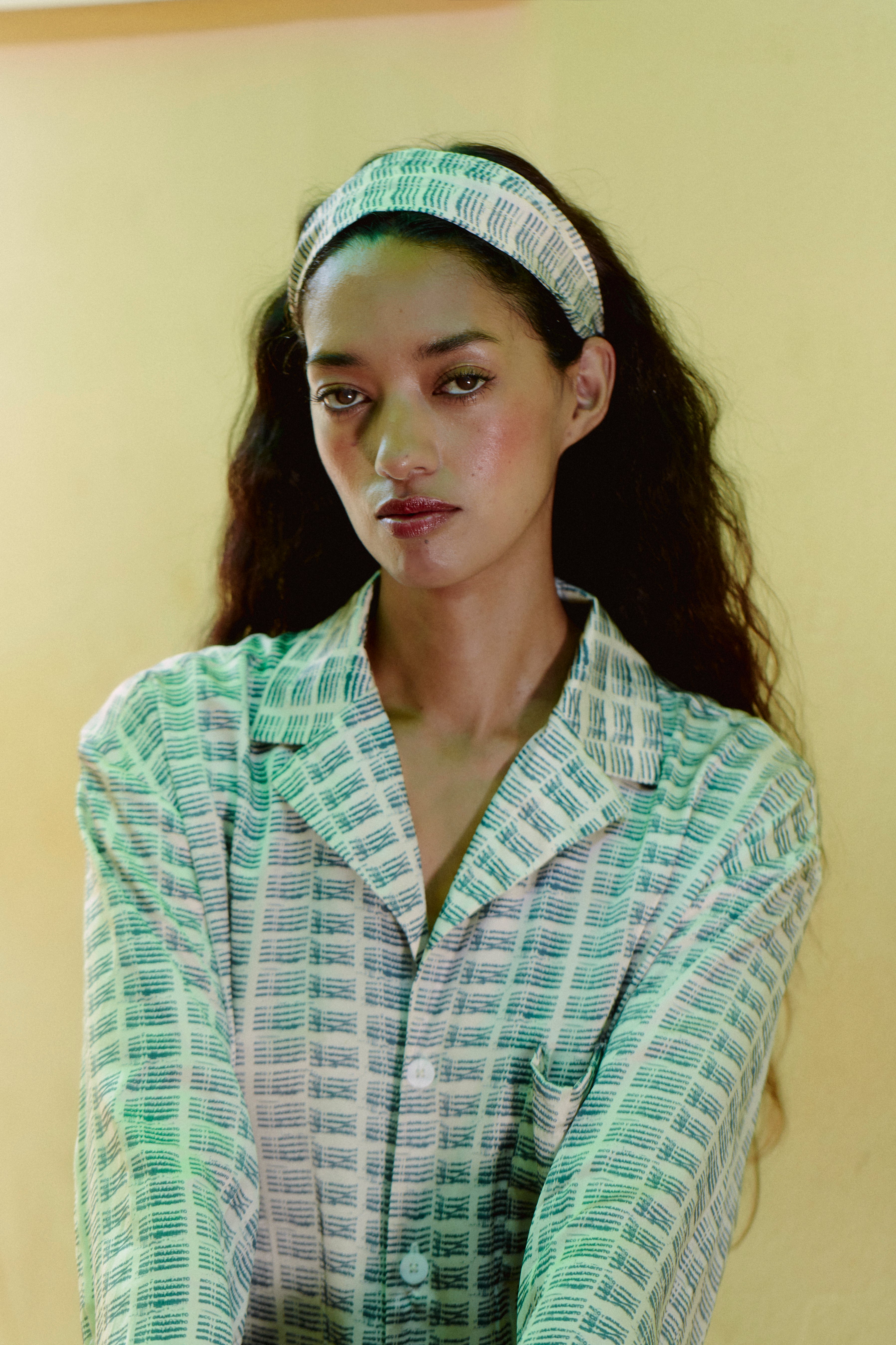 RICO BLUE SILK HEADBAND/TOP