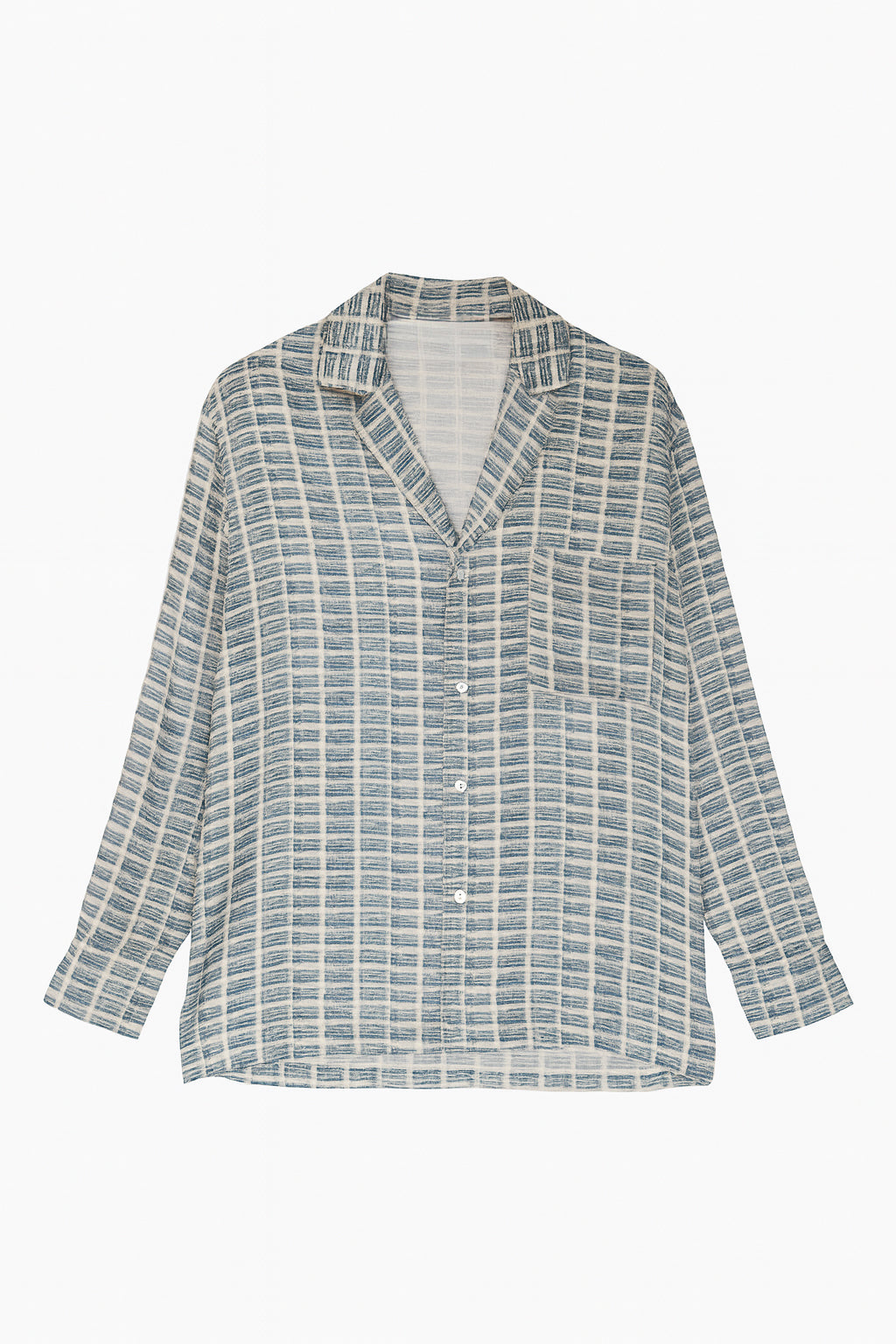 RICO BLUE SILK LONG SLEEVE SHIRT