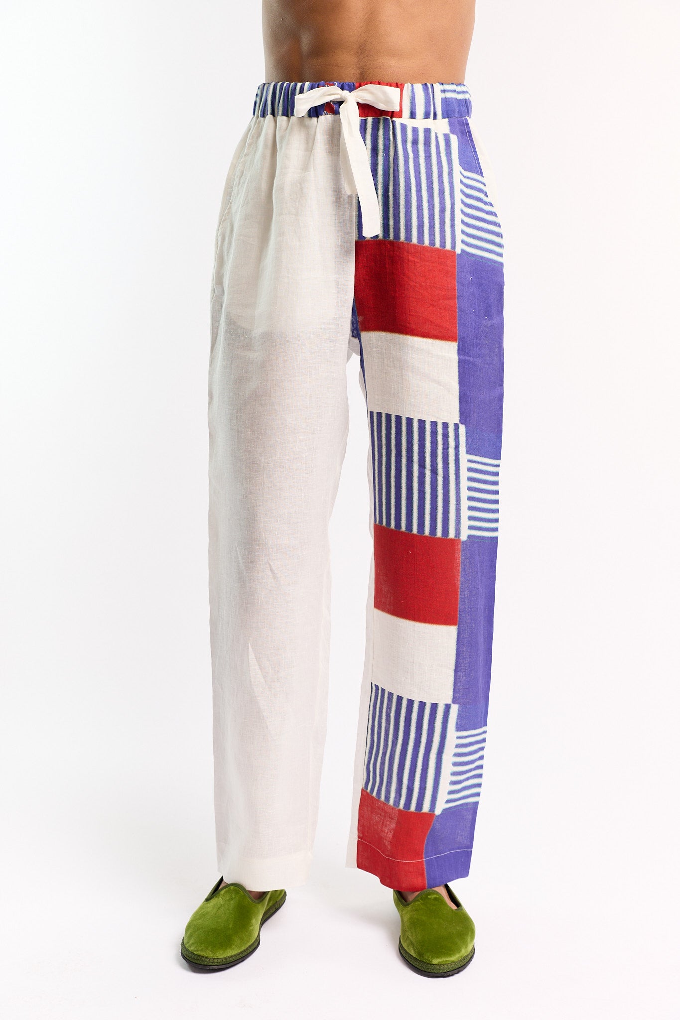 RED & BLUE CASSERITA LINEN PANTS