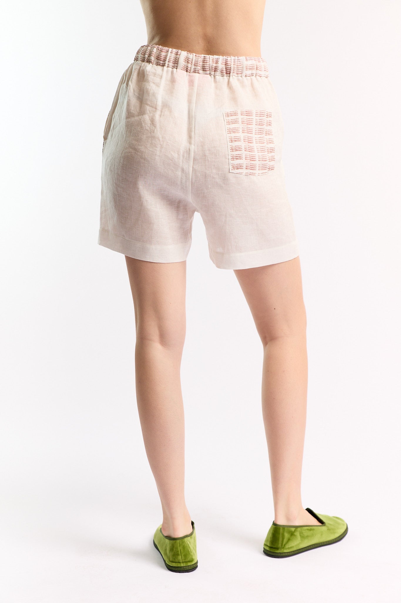 RICO RED LINEN SHORTS