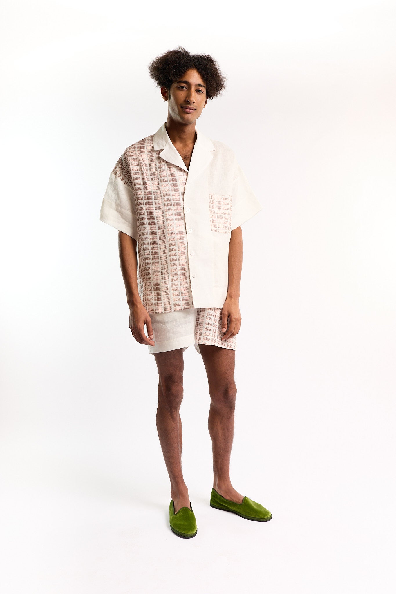 RICO RED LINEN SHORT SLEEVE SHIRT