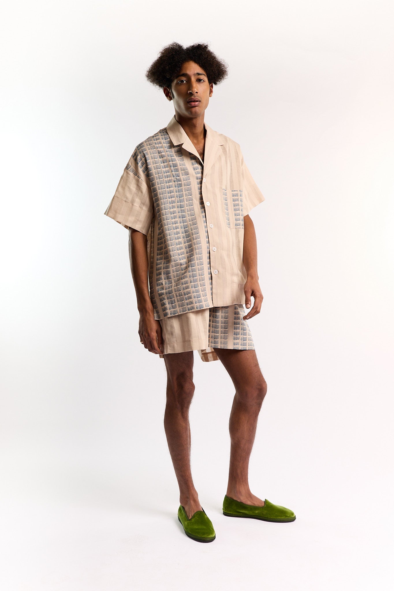 RICO BLUE LINEN SHORTS