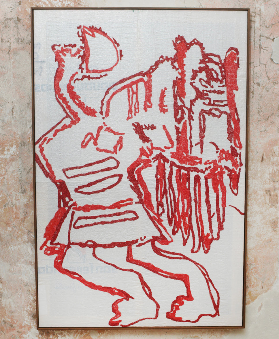 El Mensajero hand embroidered wall hanging